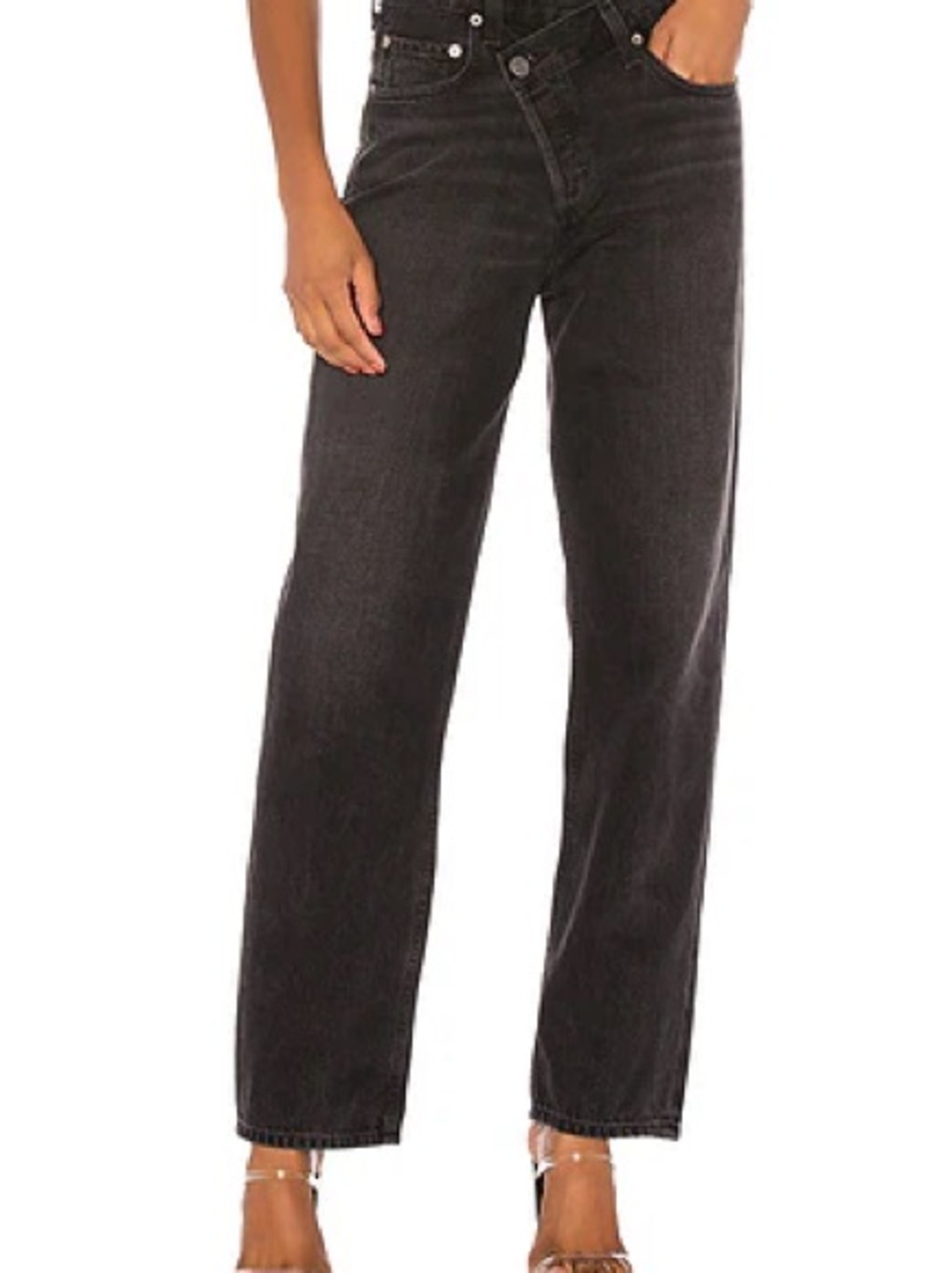 Agolde Black High-Rise Straight Jeans